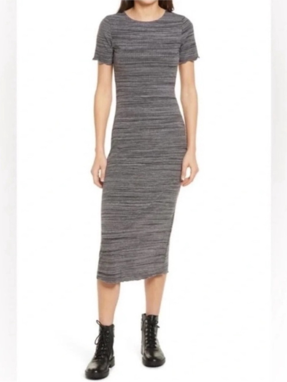 Reformation Perry Knit Midi Dress Gray Size Medium